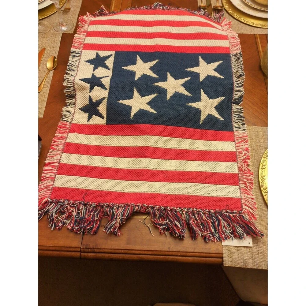 American Flag Jacquard USA PRINT Partriotic Rug 19